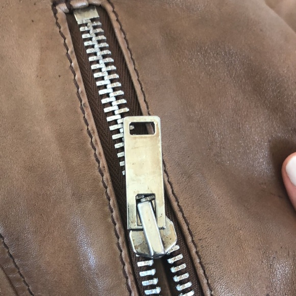 brown mango real leather jacket - Picture 13 of 16